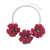 Bocar Statement Flower Necklace Handmade Bib Collar Jewelry Set for Women（NK_10454）