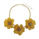 Bocar Statement Flower Necklace Handmade Bib Collar Jewelry Set for Women（NK_10454）