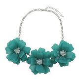 Bocar Statement Flower Necklace Handmade Bib Collar Jewelry Set for Women（NK_10454）