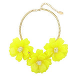 Bocar Statement Flower Necklace Handmade Bib Collar Jewelry Set for Women（NK_10454）