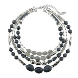 Bocar Multi Layer 4 Strand Statement 17" Collar Beaded Necklace for Women Gift(NK-10533)