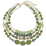 Bocar Multi Layer 4 Strand Statement 17" Collar Beaded Necklace for Women Gift(NK-10533)
