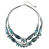 Bocar 2 Layer Statement Pendant Necklace Strand Beaded 22.5" Necklace for Women (NK-10538)