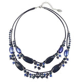 Bocar 2 Layer Statement Pendant Necklace Strand Beaded 22.5" Necklace for Women (NK-10538)