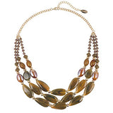Bocar 3 Layer Beads Statement 24.5" Necklace for Women Multi Strand Jewelry Gift (NK-10539)