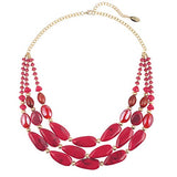 Bocar 3 Layer Beads Statement 24.5" Necklace for Women Multi Strand Jewelry Gift (NK-10539)