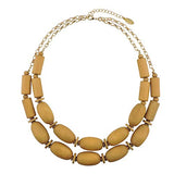Bocar 2 Layer Statement Chunky Wood Beaded Fashion Collar Necklace for Women (NK-10574)