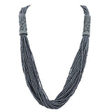 Bocar Multi Layer Handmade Beaded Long Statement Women Necklace (NK_10609)