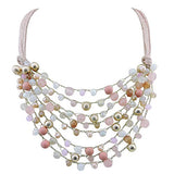 Bocar Multi-Row Statement Collar Necklace Beaded Necklace for Women (NK_10617)