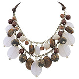 Bocar 2 Layer Statement Necklace Chunky Beaded Fashion Necklace for Women Gifts（NK_10619）