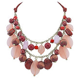 Bocar 2 Layer Statement Necklace Chunky Beaded Fashion Necklace for Women Gifts（NK_10619）