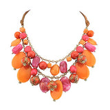 Bocar 2 Layer Statement Necklace Chunky Beaded Fashion Necklace for Women Gifts（NK_10619）