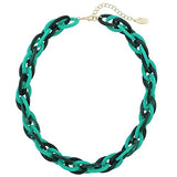 Bocar Chunky Bib Paperclip Collar Statement Acrylic Twist Chain Necklace for Women(NK_10658)