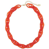 Bocar Chunky Bib Paperclip Collar Statement Acrylic Twist Chain Necklace for Women(NK_10658)