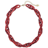 Bocar Chunky Bib Paperclip Collar Statement Acrylic Twist Chain Necklace for Women(NK_10658)