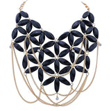 Bocar Fashion Multi Row Statement Collar Necklace Acrylic Openwork Beaded Tassel Women Jewelry Necklace(NK_10664)