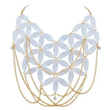 Bocar Fashion Multi Row Statement Collar Necklace Acrylic Openwork Beaded Tassel Women Jewelry Necklace(NK_10664)