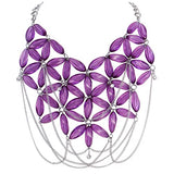 Bocar Fashion Multi Row Statement Collar Necklace Acrylic Openwork Beaded Tassel Women Jewelry Necklace(NK_10664)