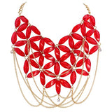 Bocar Fashion Multi Row Statement Collar Necklace Acrylic Openwork Beaded Tassel Women Jewelry Necklace(NK_10664)