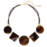 Bocar Vintage Costume Pendant Jewelry for Women Fashion Acrylic 5 Geometry Collar Necklace(NK_10675)