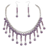 Bocar Necklace for Women, Statement Necklace with Earrings, Collar Necklace, Beaded Necklace with Pendant and Crystal Ball, Jewelry Set for Women Gifts (NK_10691)