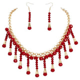 Bocar Necklace for Women, Statement Necklace with Earrings, Collar Necklace, Beaded Necklace with Pendant and Crystal Ball, Jewelry Set for Women Gifts (NK_10691)