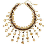 Bocar Statement Chunky Crystal Beds Pendant Necklace Collar Costume Bib Necklaces for Women Party Prom (NK_10706)