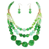 Bocar 3 Layer Statement Chunky Beaded Necklace Fashion Costume Jewelry Set for Women Gifts (NK_10788)