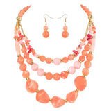 Bocar 3 Layer Statement Chunky Beaded Necklace Fashion Costume Jewelry Set for Women Gifts (NK_10788)