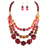 Bocar 3 Layer Statement Chunky Beaded Necklace Fashion Costume Jewelry Set for Women Gifts (NK_10788)
