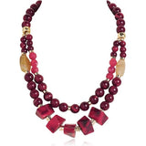 Bocar Boho Layered Chunky Acrylic Beaded Necklace for Women Statement Bead Collar Necklace