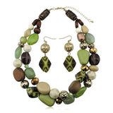 Bocar Chunky Necklaces for Women Trendy, 2 Layer Statement Necklace Fashion Collar Necklace, Handmade Costume Jewelry Women Gifts