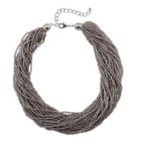 Bocar Multiple Strand Handmade Beaded 16" Statement Collar Necklace for Women 10402