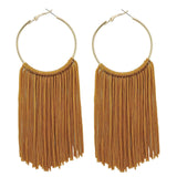 Bocar Boho Tassels Earring for Women Bohemian Hoop Drop Western Earrings Dangle Country Summer Beach Long Tassels Earrings for Women(ER1083)