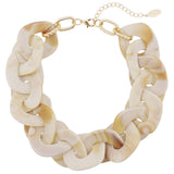 Bocar Large Acrylic Cuban Choker Chunky Statement Collar Necklace for Women Gift, 20inch (NK-10666）