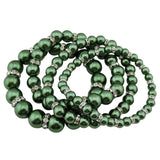 BOCAR 4pcs /Set Imitation Pearl Bracelets Crystal Women Multi Layer（BR1113）
