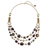 Bocar New Multi Layer Beads Statement Gold Chain Necklace for Women 0009