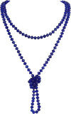 Bocar Fashion Beads Rope Knot Long Beaded Necklace Versatile 60" Strand Costume Jewelry for Women 1030