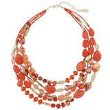 Bocar Multi Layer 5 Strand Statement Collar Beaded Necklace for Women Gift(NK_10376)