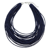 Bocar Multi Layer Seed Beads Chunky Bib Statement Cluster Collar Necklace for Women Gift, 19inch (NK-10351)