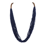Bocar Long Multi Strand Handmade Beaded Statement Necklace with Gift Box, White, 40 inches, Women