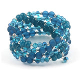 Bocar Multi Layers Statement Yellow Beaded Bracelet Adjustable Strand Bangle Bracelet for Women(BR1202)