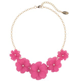 Bocar Acrylic Flower Pendant Collar Statement Choker Necklace for Women, 18.8inch (NK-10241)