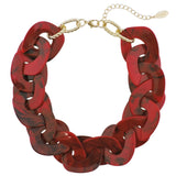 Bocar Large Acrylic Cuban Choker Chunky Statement Collar Necklace for Women Gift, 20inch (NK-10666）