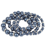 BOCAR 4pcs /Set Imitation Pearl Bracelets Crystal Women Multi Layer（BR1113）