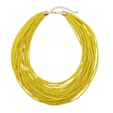 Bocar Multi Layer Seed Beads Chunky Bib Statement Cluster Collar Necklace for Women Gift, 19inch (NK-10351)