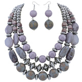 BOCAR 3 Layer Chunky Statement Beaded Necklace Fashion Multi Layer Women Collar Necklace