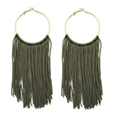 Bocar Boho Tassels Earring for Women Bohemian Hoop Drop Western Earrings Dangle Country Summer Beach Long Tassels Earrings for Women(ER1083)
