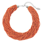 Bocar Multiple Strand Handmade Beaded 16" Statement Collar Necklace for Women 10402