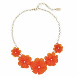 Bocar Acrylic Flower Pendant Collar Statement Choker Necklace for Women, 18.8inch (NK-10241)